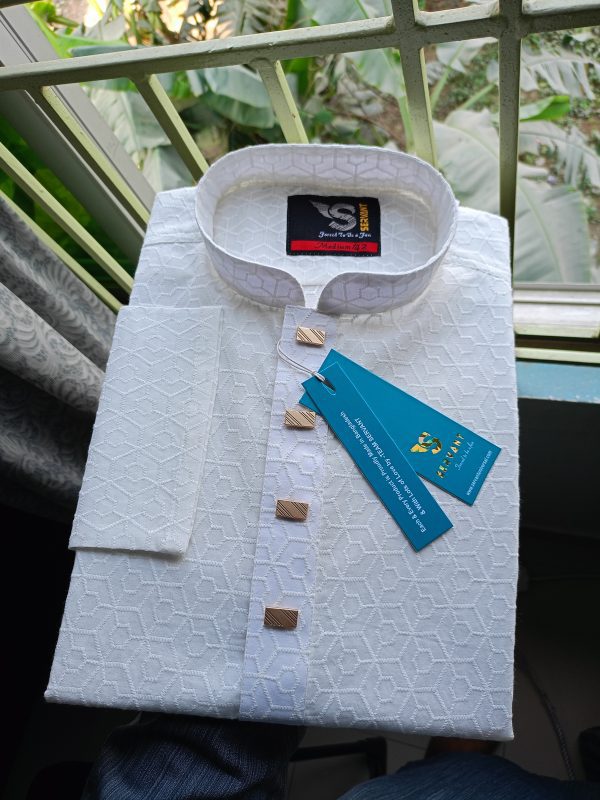 Round Square Design Chicken Cotton Premium Panjabi 