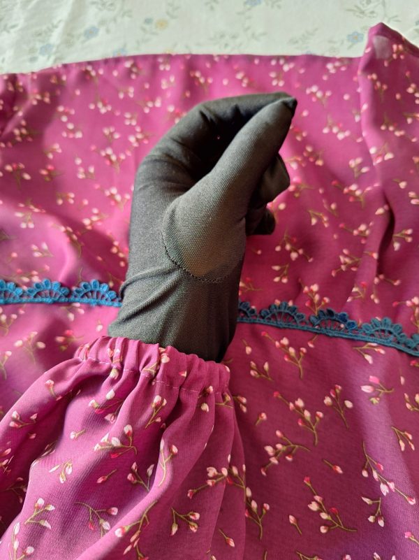 Deep Purple Khimar with Lays Work