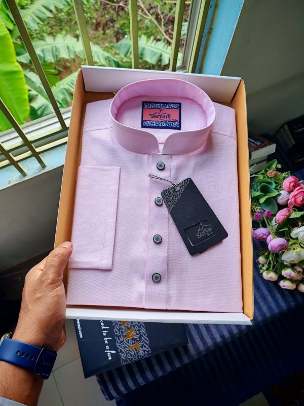Baby Pink Color Solid Premium Panjabi