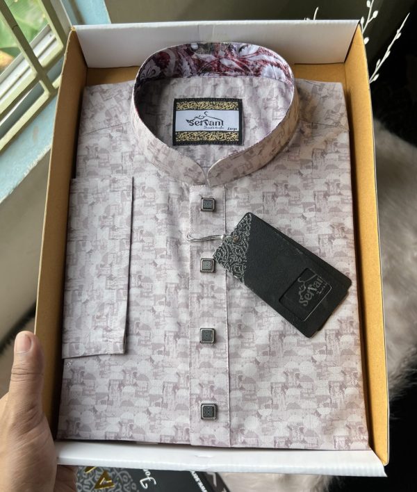 Soft Pale Pink Printed Panjabi