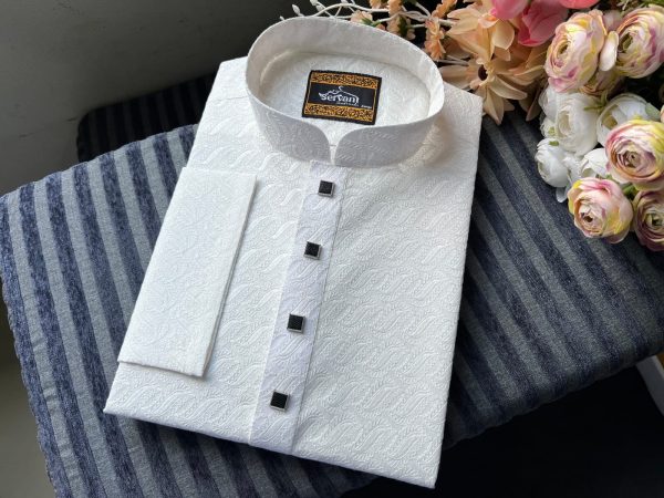 Luxury White Chicken Cotton Punjabi